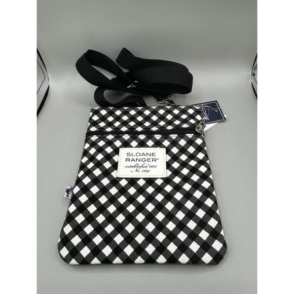 Sloane Ranger Crossbody Bag Black And White Checkered NWT - Picture 1 of 8